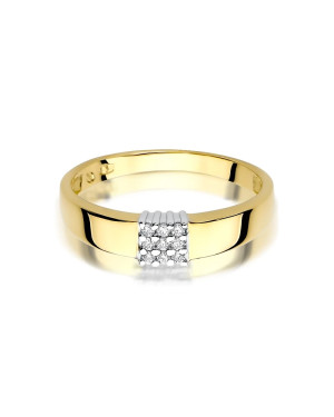 Pierścionek obrączka z diamentami 0,08ct