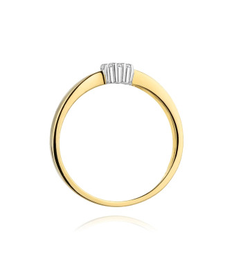 Pierścionek obrączka z diamentami 0,08ct