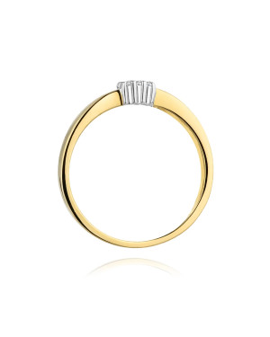 Pierścionek obrączka z diamentami 0,08ct