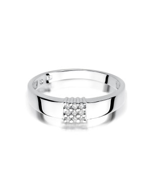 Pierścionek obrączka z diamentami białe złoto 0,08ct
