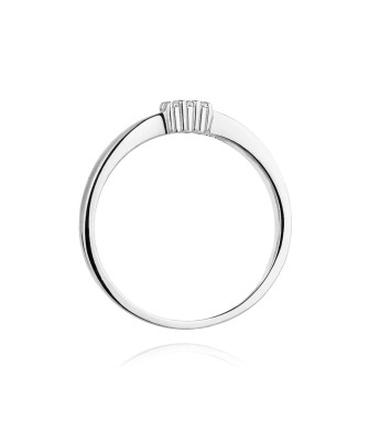 Pierścionek obrączka z diamentami białe złoto 0,08ct