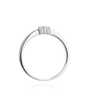 Pierścionek obrączka z diamentami białe złoto 0,08ct