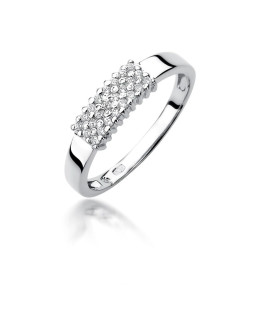 Ring band with diamonds white gold 0.20ct