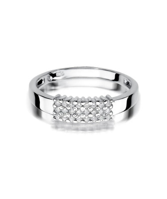 Ring band with diamonds white gold 0.20ct