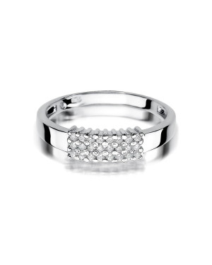 Ring band with diamonds white gold 0.20ct