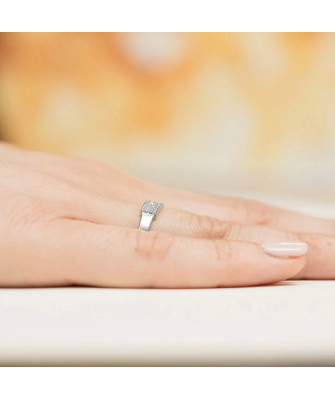 Ring band with diamonds white gold 0.20ct