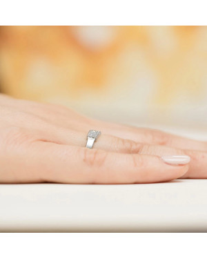 Ring band with diamonds white gold 0.20ct