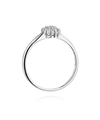 Złoty pierścionek zaręczynowy z diamentem białe złoto 0,11ct