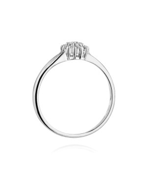 Złoty pierścionek zaręczynowy z diamentem białe złoto 0,11ct