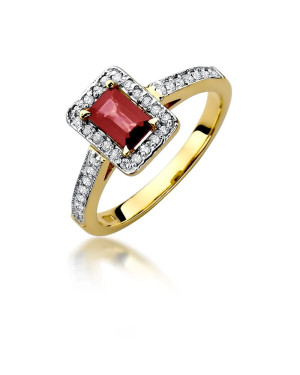 Ring with ruby and diamonds 14k