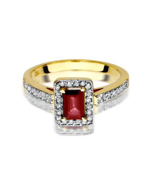 Ring with ruby and diamonds 14k
