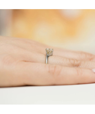 Pierścionek z brylantem białe złoto 0,50ct