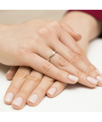 Gold Ring 14k Brilliant Diamonds 0.13ct