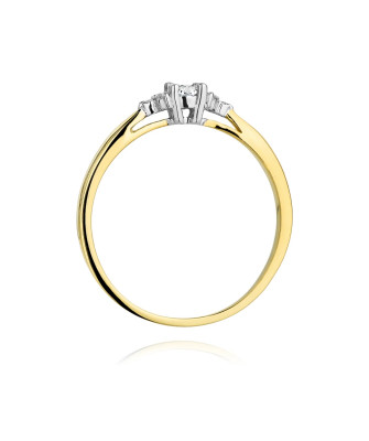 Złoty Pierścionek 14k Brylant Diamenty 0,13ct
