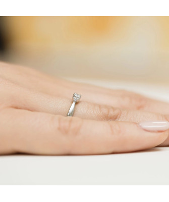 Złoty Pierścionek 14k Białe Złoto Brylant Diamenty 0,13ct