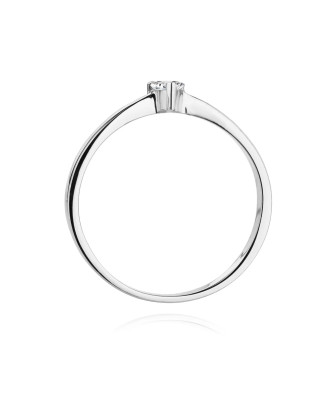 Engagement ring diamond heart white gold 0.10ct