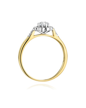 Gold ring with diamond flower 0.28ct