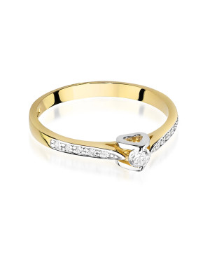 Złoty Pierścionek 14k Brylanty 0,15ct