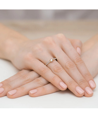 Gold Ring 14k Diamonds 0.15ct