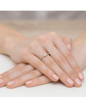 Gold Ring 14k Diamonds 0.15ct