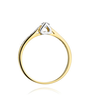 Złoty Pierścionek 14k Brylanty 0,15ct
