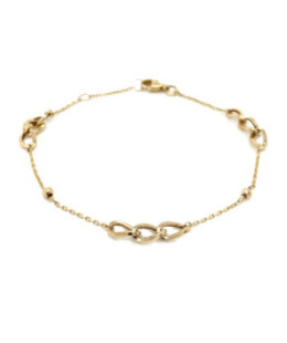 Bracelet gold three chain elements on a chain