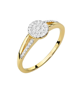 Złoty Pierścionek 14k Brylant 0,18ct Certyfikat