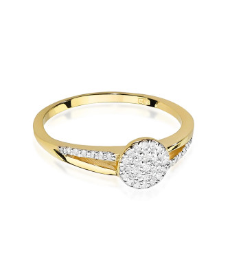 Złoty Pierścionek 14k Brylant 0,18ct Certyfikat