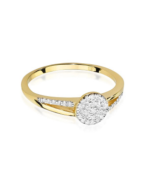 Złoty Pierścionek 14k Brylant 0,18ct Certyfikat