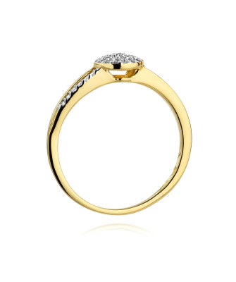 Złoty Pierścionek 14k Brylant 0,18ct Certyfikat