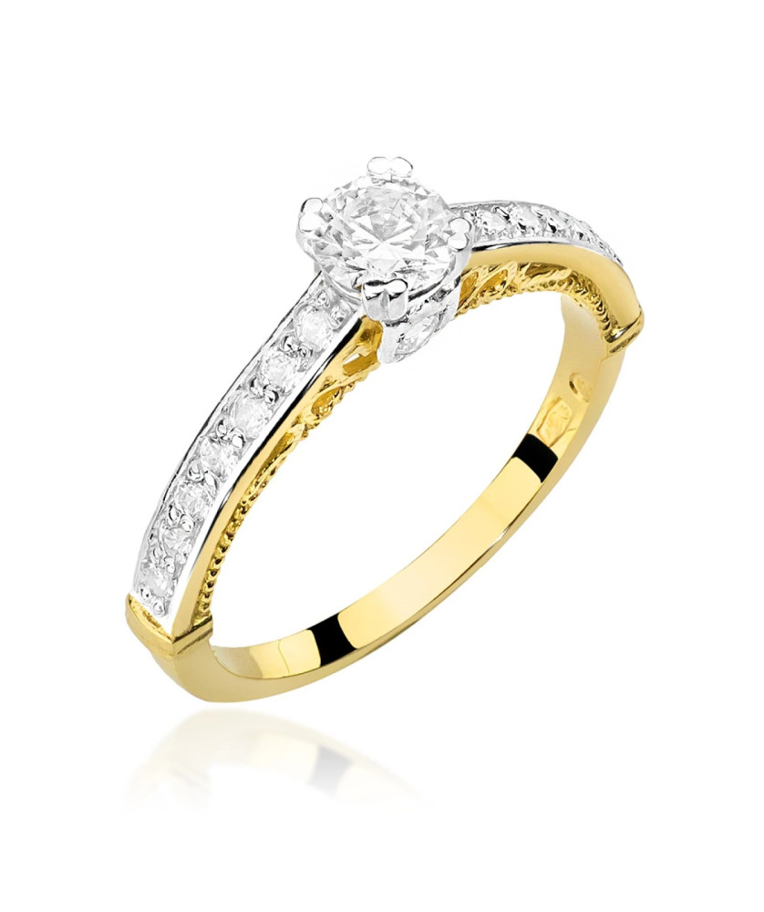 Złoty Pierścionek 14k Brylanty 0,56ct Certyfikat