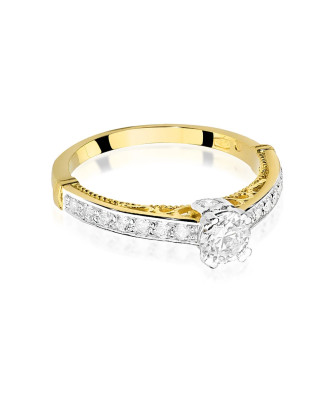 Złoty Pierścionek 14k Brylanty 0,56ct Certyfikat