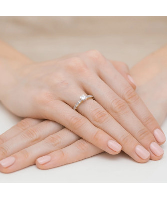 Gold Ring 14k Diamonds 0.56ct Certificate