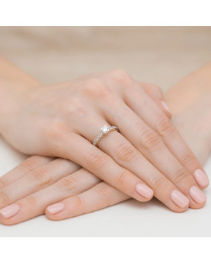 Gold Ring 14k Diamonds 0.56ct Certificate