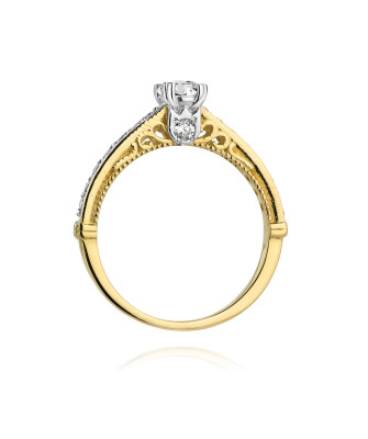 Złoty Pierścionek 14k Brylanty 0,56ct Certyfikat