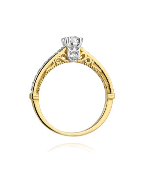 Złoty Pierścionek 14k Brylanty 0,56ct Certyfikat