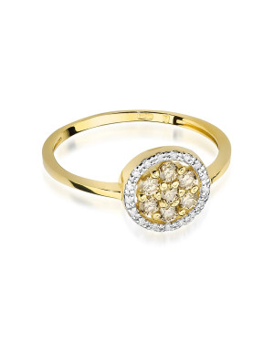 Ring 14k brown diamonds certificate