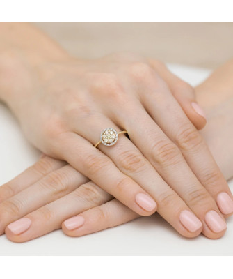 Ring 14k brown diamonds certificate