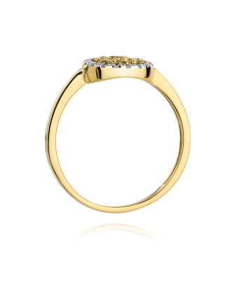 Ring 14k brown diamonds certificate