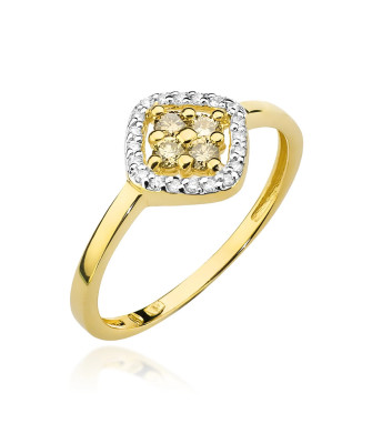 14k gold ring brown diamonds certificate