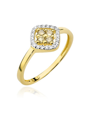 14k gold ring brown diamonds certificate
