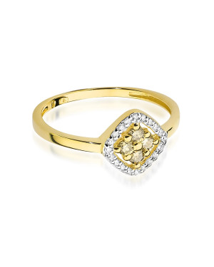 14k gold ring brown diamonds certificate