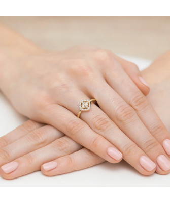 14k gold ring brown diamonds certificate