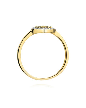 14k gold ring brown diamonds certificate