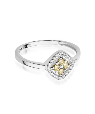 14k gold ring brown diamonds white gold