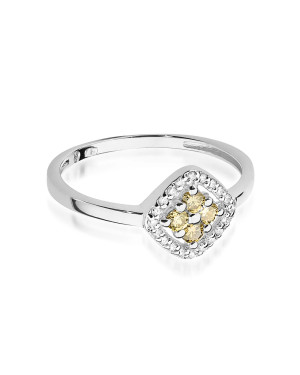 14k gold ring brown diamonds white gold
