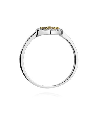 14k gold ring brown diamonds white gold