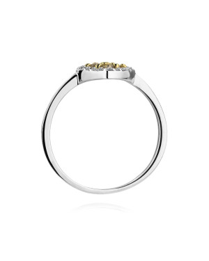 14k gold ring brown diamonds white gold