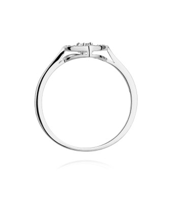 14k White Gold Ring Diamonds Heart 0.19ct Certificate