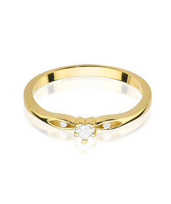 Diamond heart ring gold 0.12ct